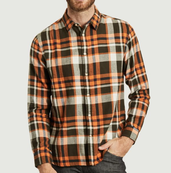 knowledge cotton apparel checked flannel shirt