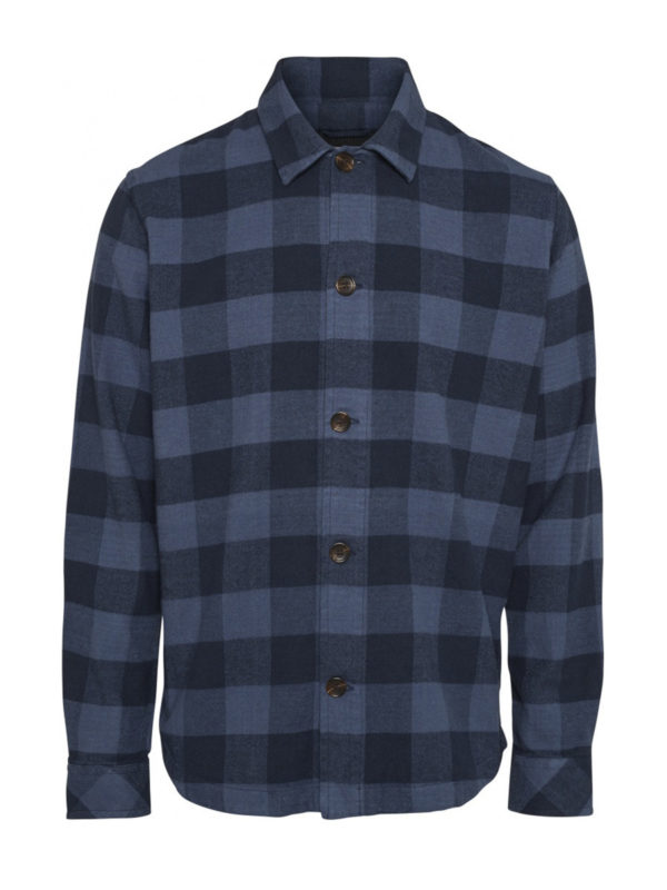 Knowledge Cotton Apparel Organic Brushed Checked Flannel Shirt Total Eclipse x ID efcacbfbfeaac