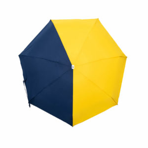 Parapluie pliant bicolore bleu jaune Anatole