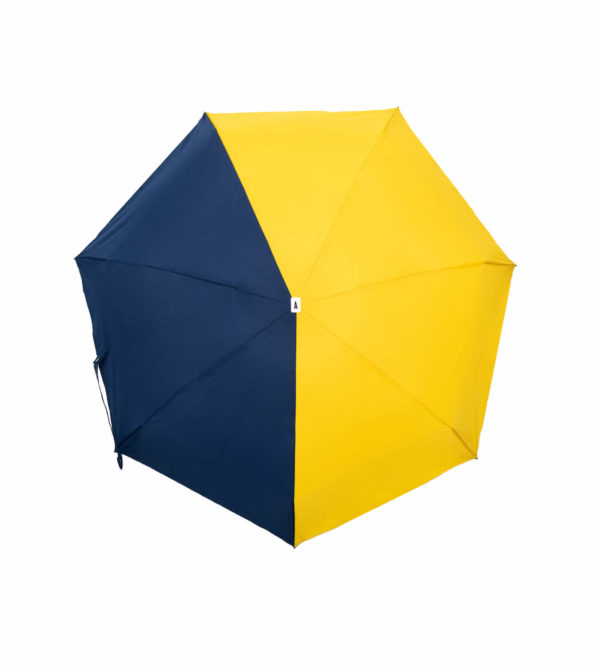 Parapluie pliant bicolore bleu jaune Anatole