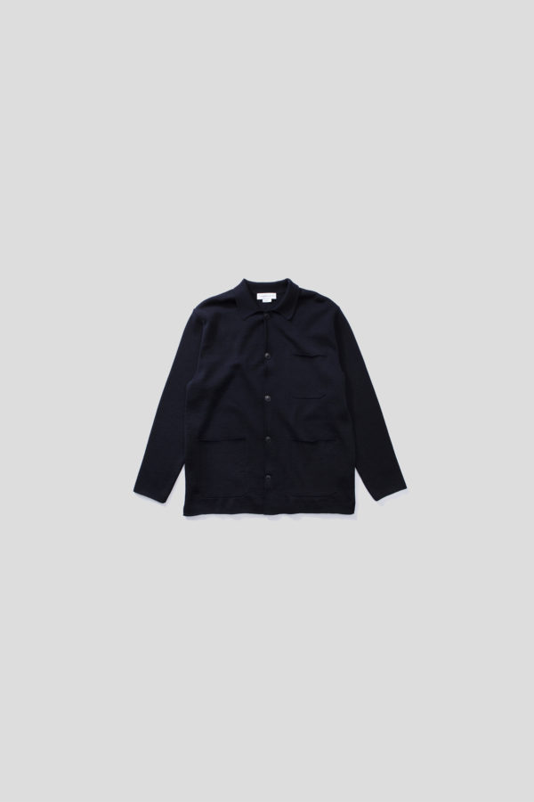 KNITTED JACKET plain navy