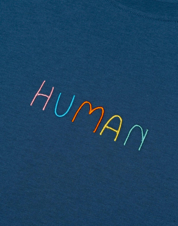 tshirt human bleu