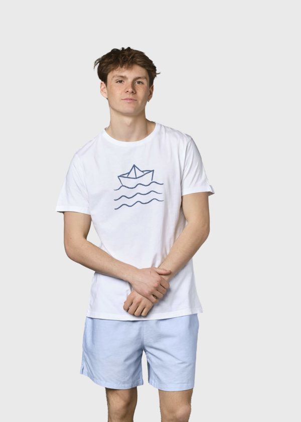 Mens boat and waves tee T Shirts KC White x