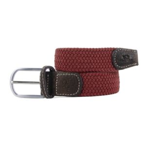 ceinture tressee elastique acajou