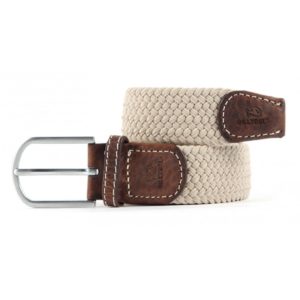 ceinture tressee elastique beige sable