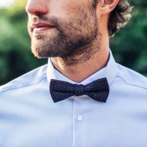 noeud papillon laine marine et rouge