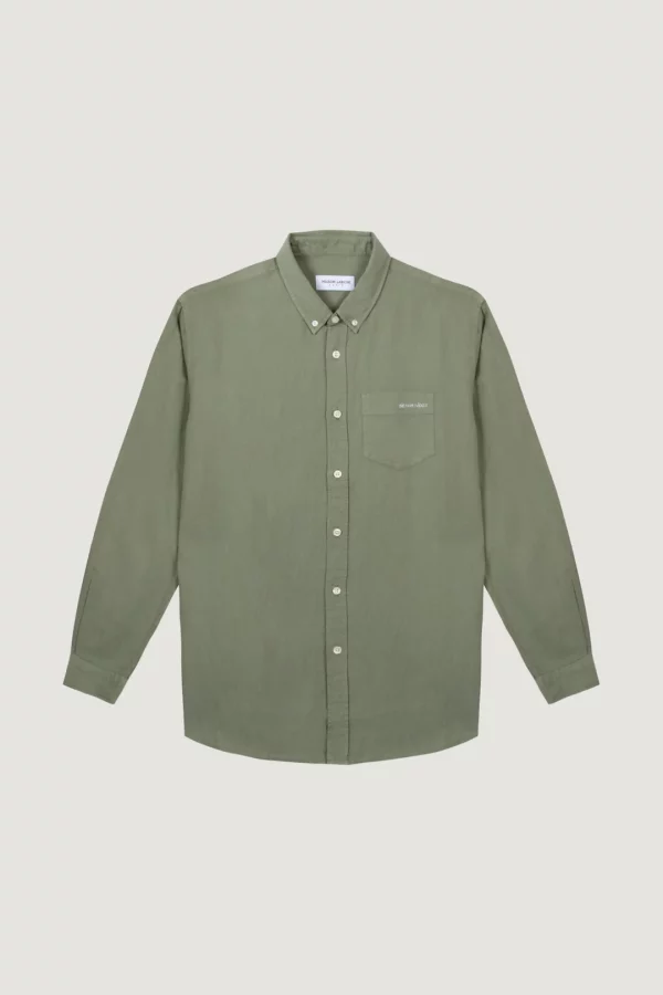 bienvenidos carnot linen shirt linen olive green x jpg