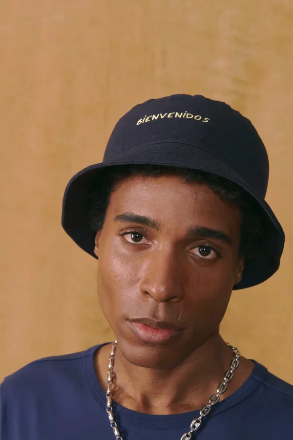 bienvenidos joffre cotton twill bucket hat navy x jpg