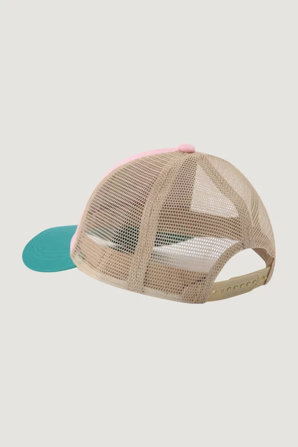 good vibes cassini twill cotton mesh trucker cap pink green beige x jpg