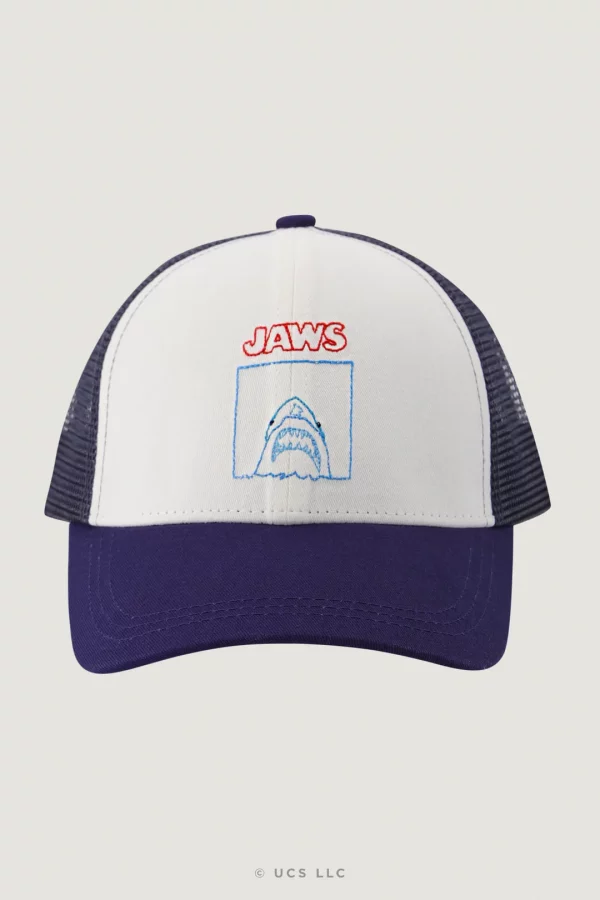 jaws mlb x jaws cassini twill cotton mesh trucker cap off white navy x jpg