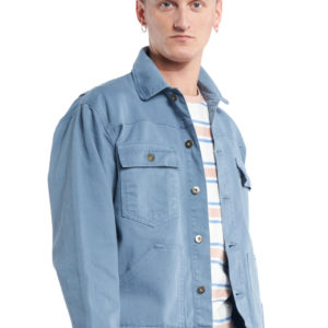 veste hekinan bleue grise