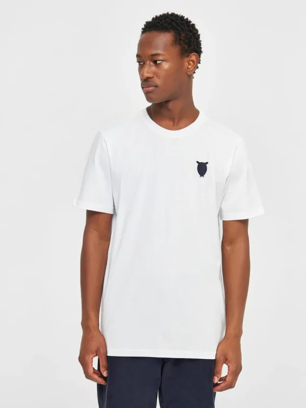 Regular fit owl chest embroidery t shirt T shirts Bright White x jpg