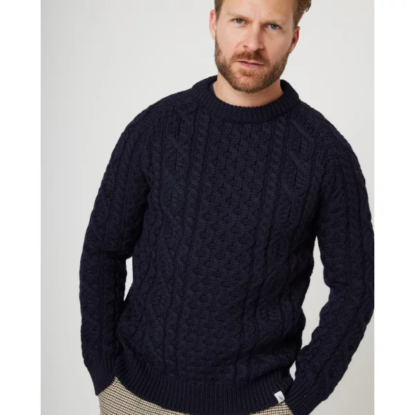 Hudson Aran jumper Navy efeb ce bb bff ebbf jpg