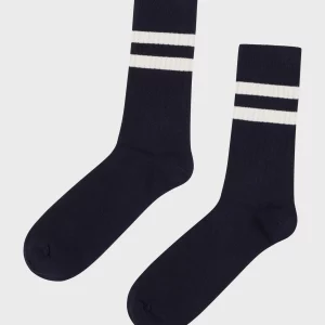Retro cotton sock Socks KC Navy cream x jpg