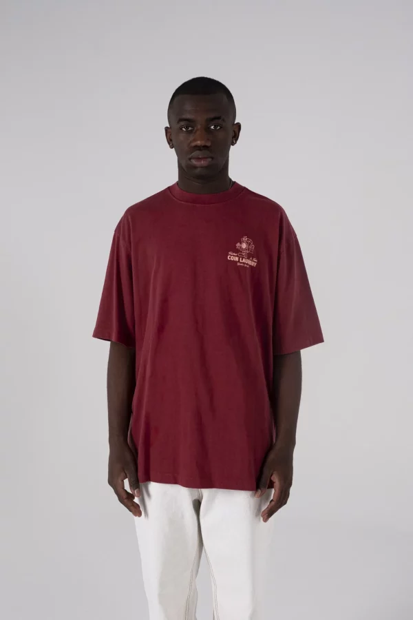 LAUNDRY BURGUNDY TEE by GOODIES SPORTIVE x