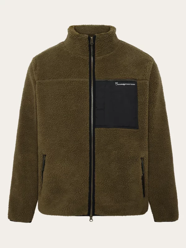 Teddy fleece zip sweat Fleeces Dark Olive x jpg