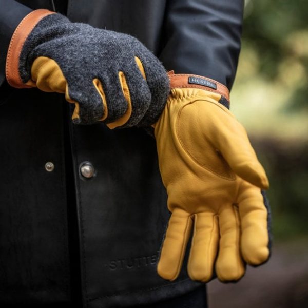 hestra deerskin wool tricot gloves yellow p medium