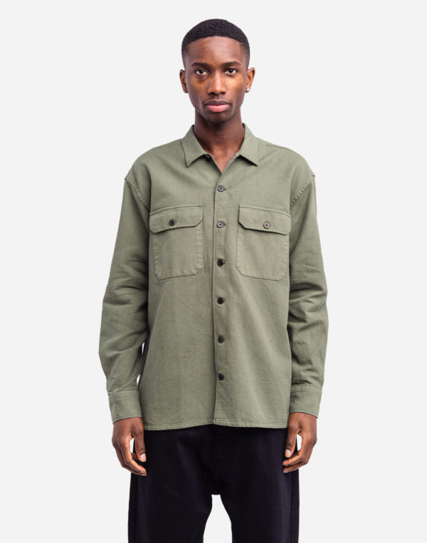chemise decre taza vert olive